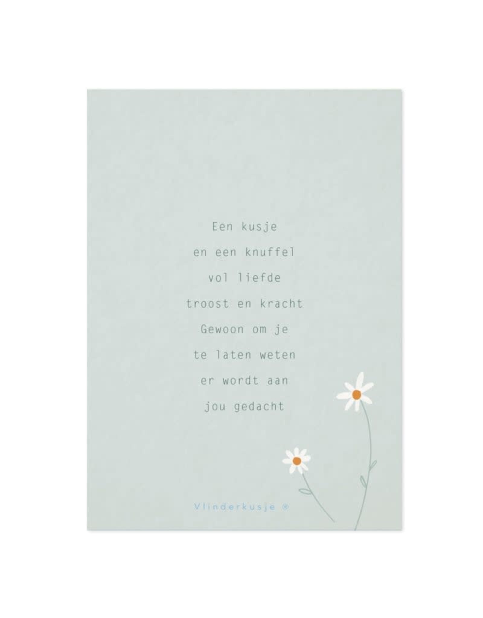 Vlinderkusjes Wenskaart - Er wordt aan je gedacht, bloemen - Postkaart + Envelop