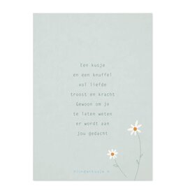 Vlinderkusjes Wenskaart - Er wordt aan je gedacht, bloemen - Postkaart + Envelop