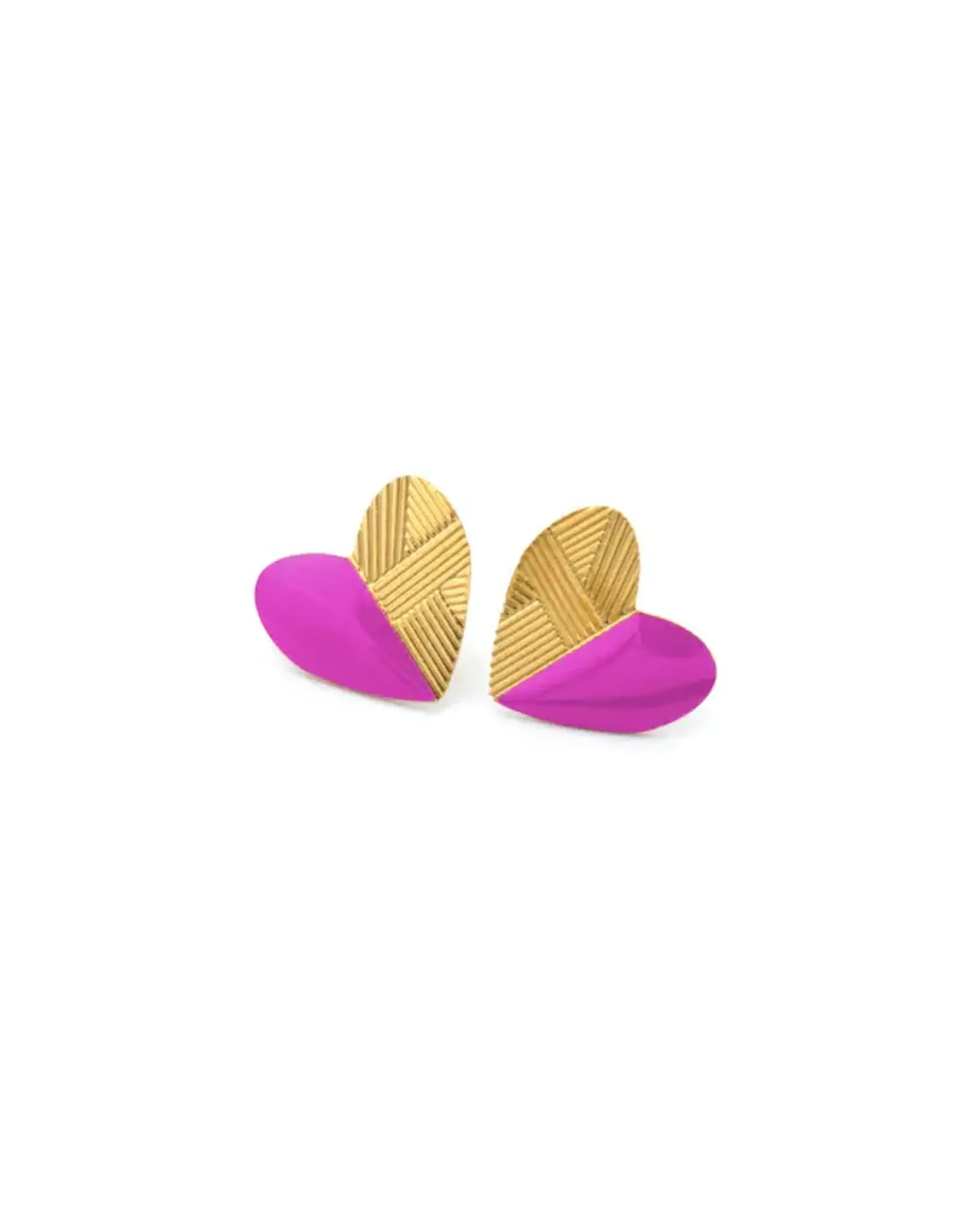 Nadja Carlotti Oorstud Hart bi-materiaal - Violet