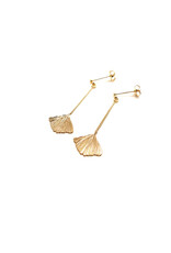 Nadja Carlotti Oorbel Ginkgo -  Korte ketting - Messing