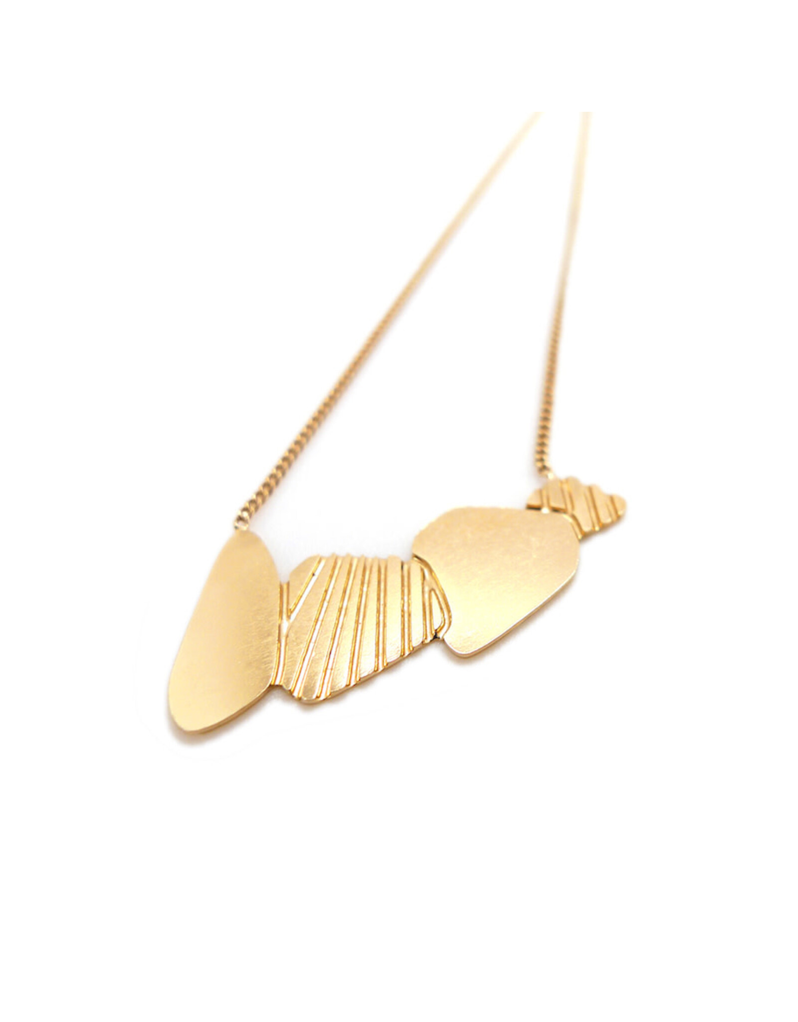 Nadja Carlotti Ketting Cailloux - Messing - 37cm
