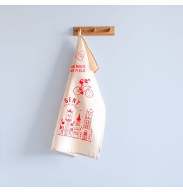 mmmMar Theedoek Oh lala Gent - Fluo Oranje - 48 x 70 cm - 100% Katoen