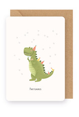 Enfant Terrible Wenskaart - Partysaurus - Dubbele kaart + Envelop