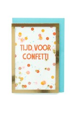 Enfant Terrible Wenskaart - Tijd voor confetti - Dubbele kaart + Envelop