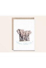 Kathings Wenskaart - Elephant Family - Dubbele kaart + Envelope