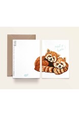 Kathings Wenskaart - Red Pandas, New Home - Dubbele kaart + Envelop
