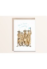 Kathings Wenskaart - Meerkats Party - Dubbele kaart + Envelop