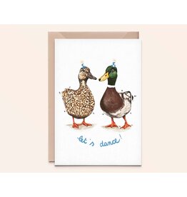 Kathings Wenskaart - Ducks, Let's dance - Dubbele kaart + Envelope Kathings Wenskaart - Ducks, Let's dance - Dubbele kaart + Envelope