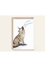 Kathings Wenskaart - Wolf - Dubbele kaart + Envelop