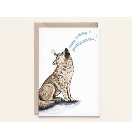 Kathings Wenskaart - Wolf - Dubbele kaart + Envelop