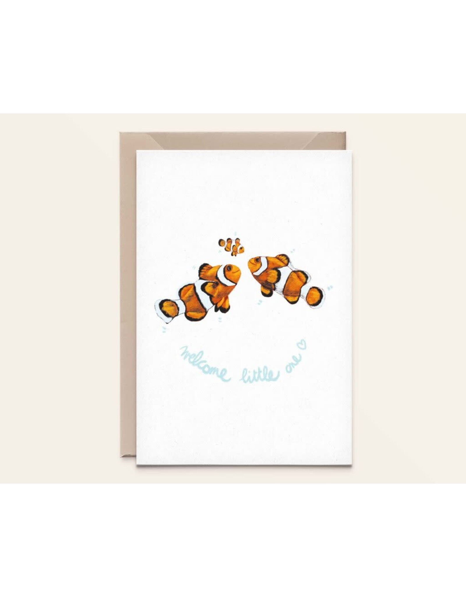 Kathings Wenskaart - Clownfishes little one - Dubbele kaart + Envelop