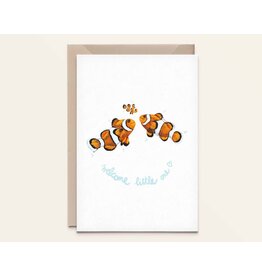 Kathings Wenskaart - Clownfishes little one - Dubbele kaart + Envelop