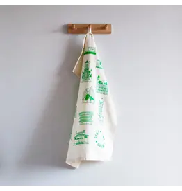 mmmMar Theedoek Gebouwen Gent 2.0 - Groen - 48 x 70 cm - 100% Katoen