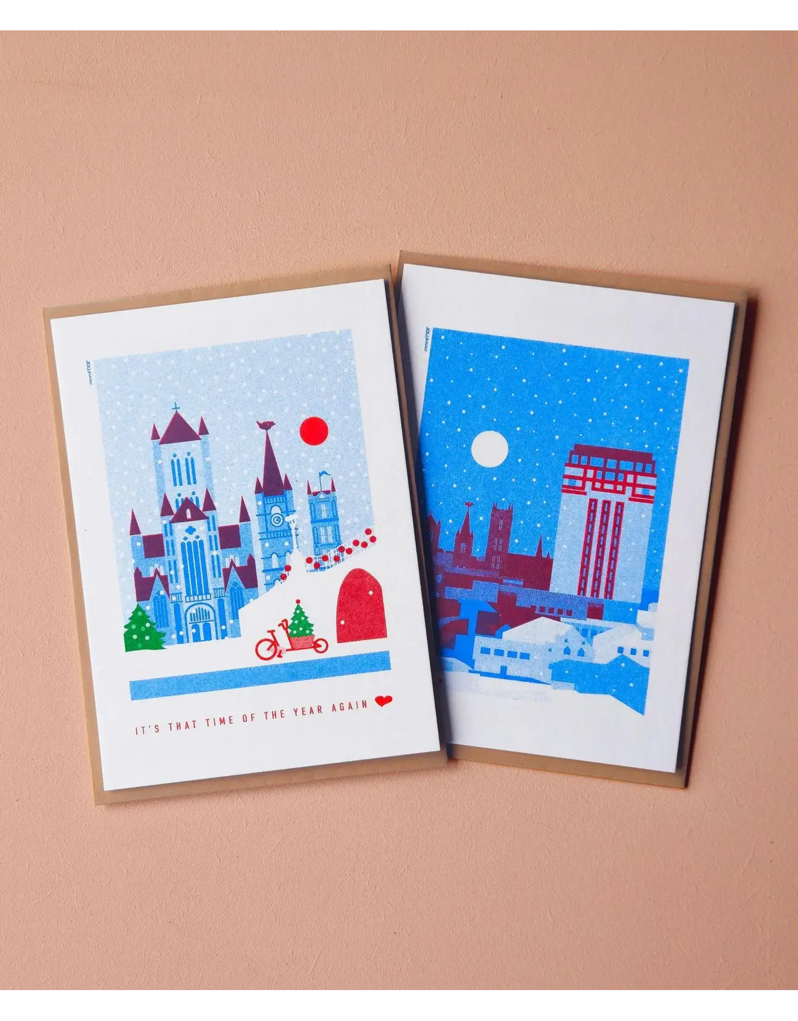 mmmMar Wenskaart - Kerst - Gentse Winternacht - Postkaart + Envelop