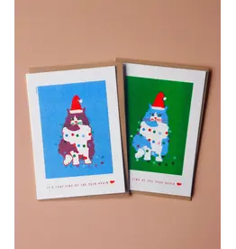 mmmMar Wenskaart - Kerst - Johnny That time, Blauw - Postkaart + Envelop