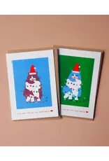 mmmMar Wenskaart - Kerst - Johnny That time, Groen - Postkaart + Envelop