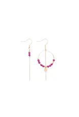 Murielle Perrotti Oorbel MP - Pierre - Creool & Ketting - Robijnsteen - Asym