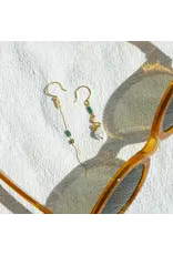 Murielle Perrotti Oorbel MP, Snake - Parel, Agaat, Slang en Ketting - Goud Groen - Asym