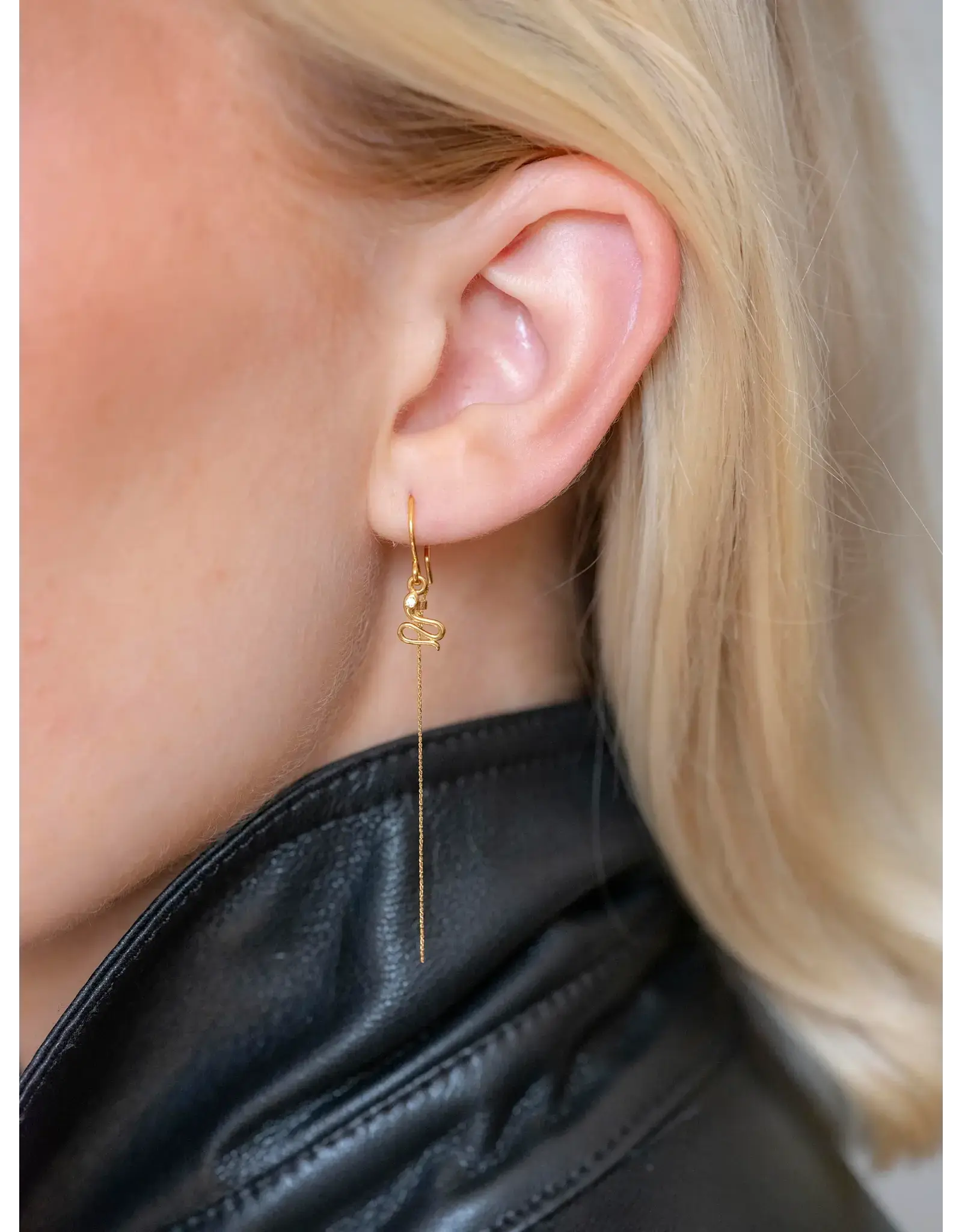 Murielle Perrotti Oorbel MP - Snake, Creool&Ketting - Goud - Asym