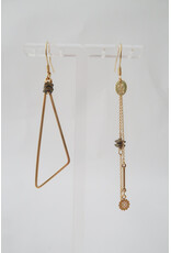 Murielle Perrotti Oorbel MP - Isa - Driehoek & Ketting - Goud Goud - Asym