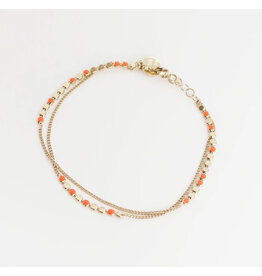 Judith Benita Armband Molto Multi - Tangerine - Messing Verguld 24K - L 15,5cm Judith Benita Armband Molto Multi - Tangerine - Messing Verguld 24K - L 15,5cm