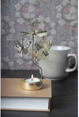 Pluto Theelicht Molentje - Butterfly, Goud - Ø 6,5 x 16cm