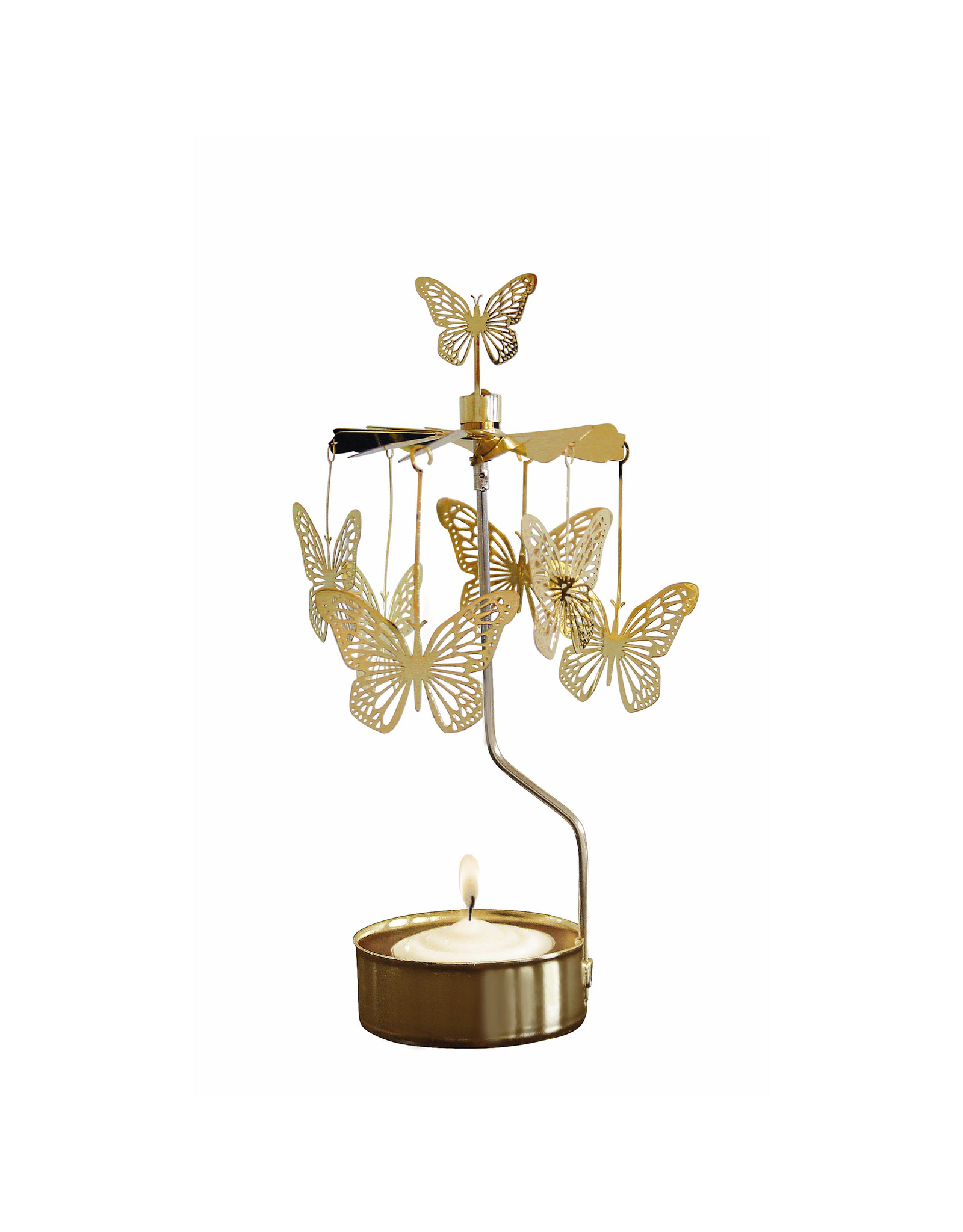 Pluto Theelicht Molentje - Butterfly, Goud - Ø 6,5 x 16cm