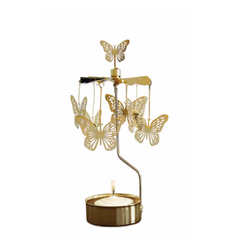 Pluto Theelicht Molentje - Butterfly, Goud - Ø 6,5 x 16cm