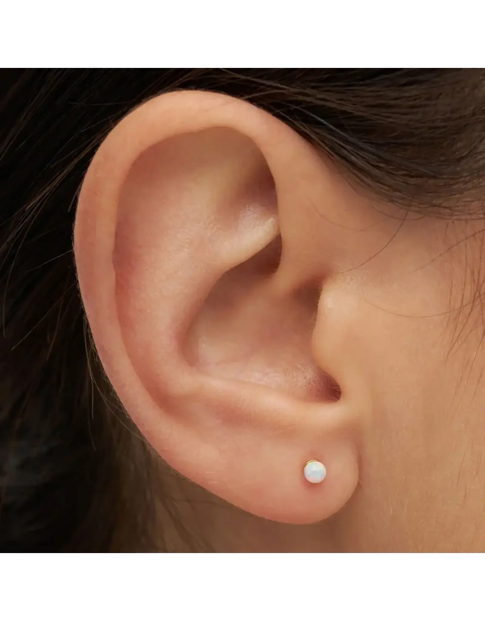 Lulu Copenhagen Oorbel Stud - Color Ball, Stone Opal - Single - 3mm