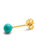 Lulu Copenhagen Oorbel Stud M - Color Ball, Petrol - Single - 4mm