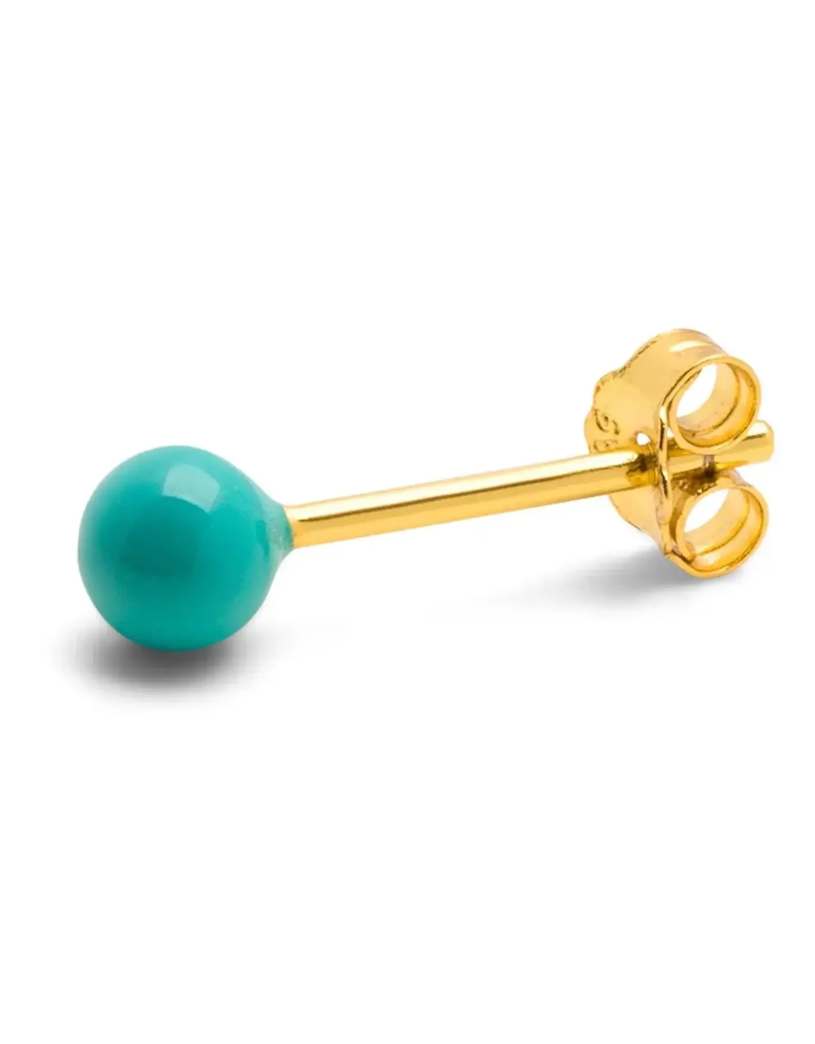 Lulu Copenhagen Oorbel Stud M - Color Ball, Petrol - Single - 4mm