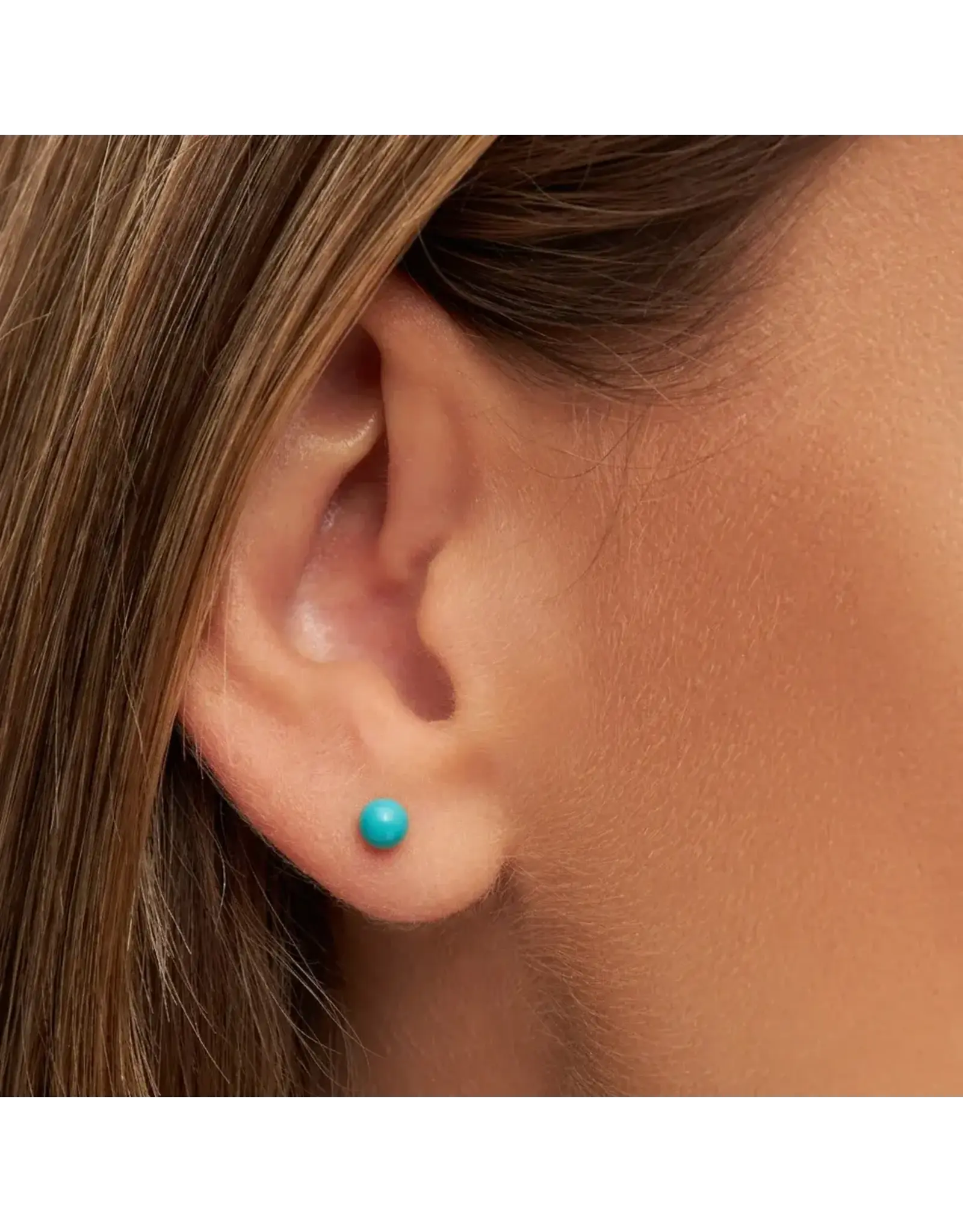 Lulu Copenhagen Oorbel Stud M - Color Ball, Petrol - Single - 4mm