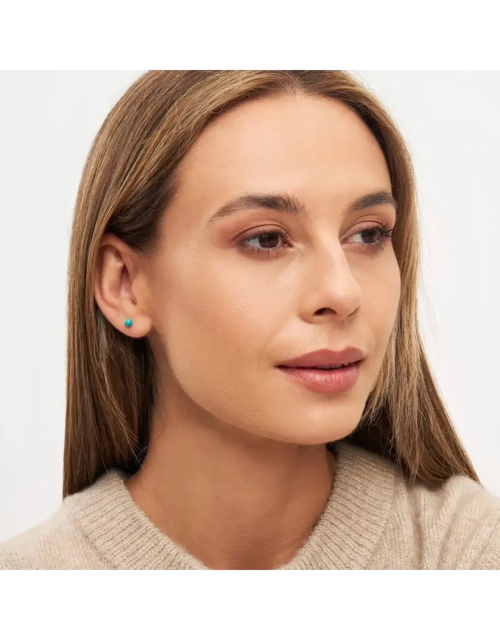 Lulu Copenhagen Oorbel Stud M - Color Ball, Petrol - Single - 4mm