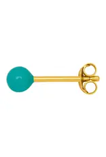 Lulu Copenhagen Oorbel Stud M - Color Ball, Petrol - Single - 4mm