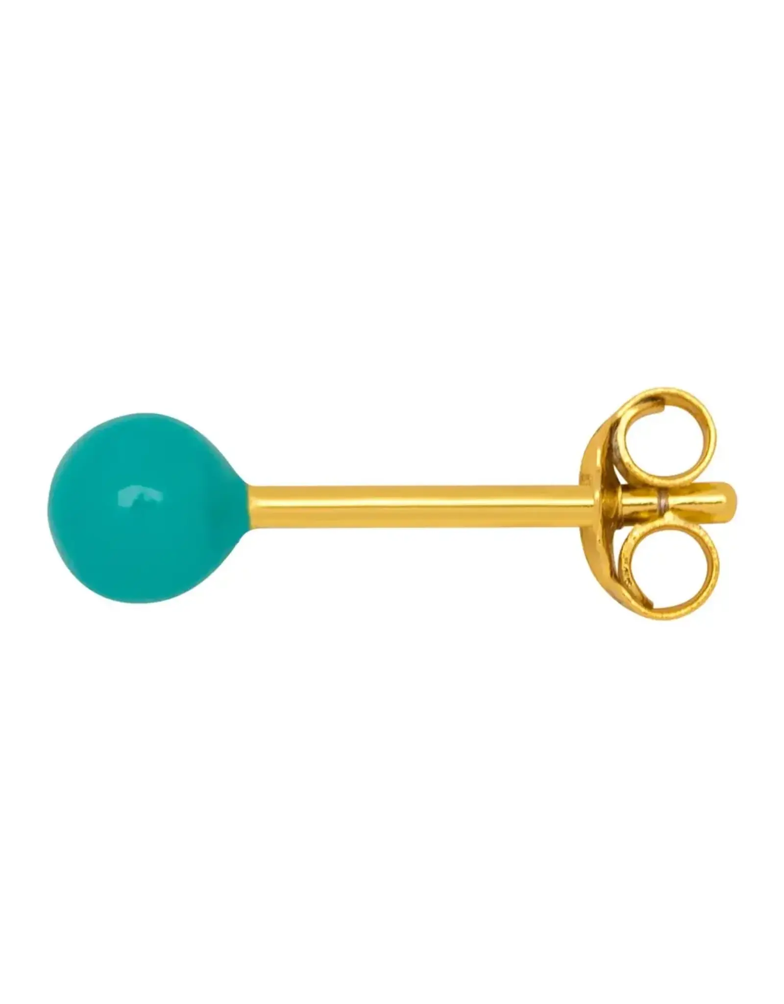 Lulu Copenhagen Oorbel Stud M - Color Ball, Petrol - Single - 4mm