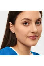 Lulu Copenhagen Oorbel Stud - Double Color Ball, Light blue/ Coral Pink - Single