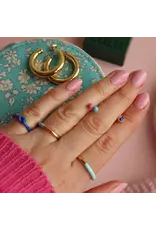 Lulu Copenhagen Oorbel Stud - Double Color Ball, Light blue/ Coral Pink - Single