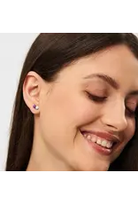 Lulu Copenhagen Oorbel Stud - Double Color Ball, Purple/ Mint - Single