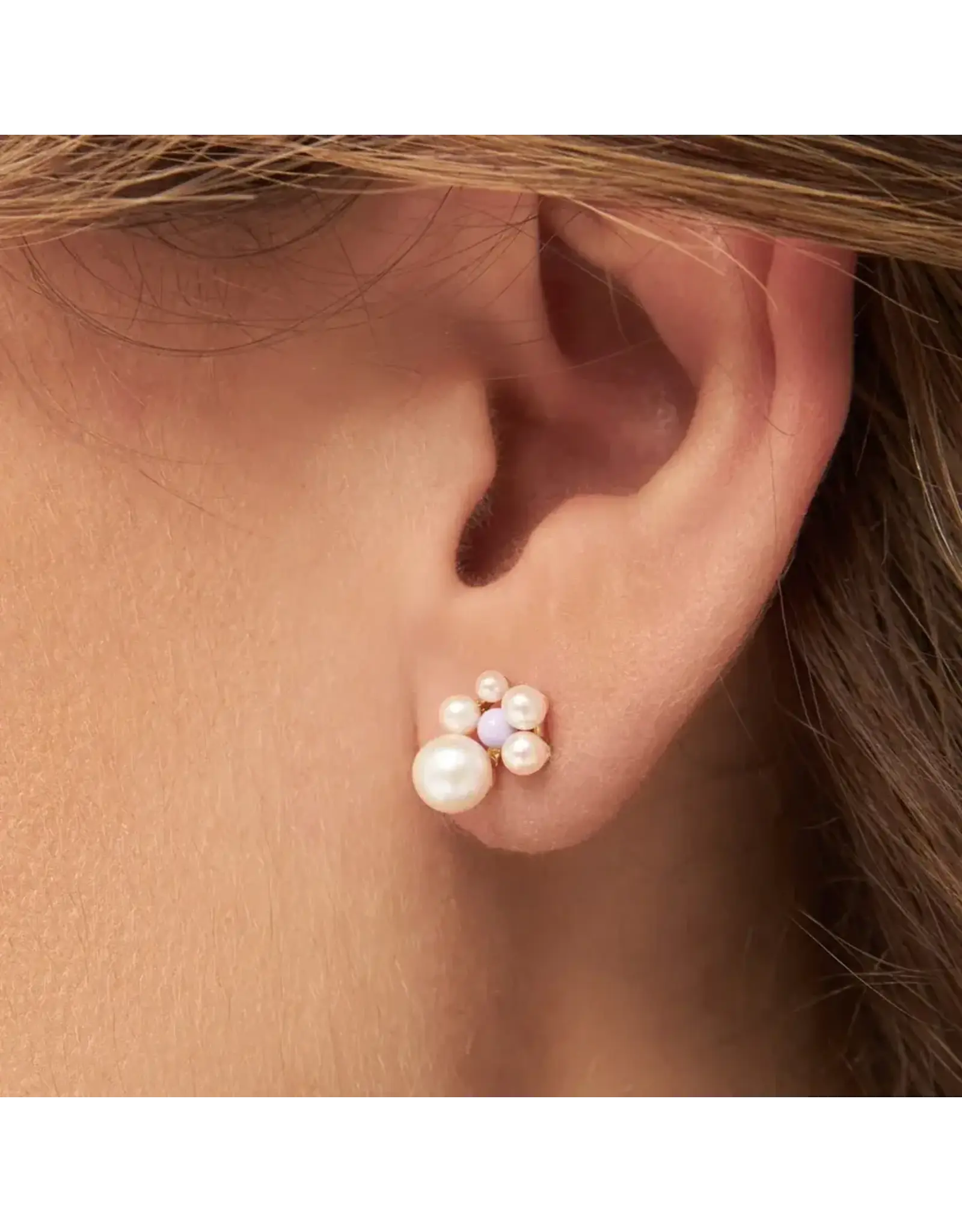 Lulu Copenhagen Oorbel - Bouquet Pearls, Lavender - Single