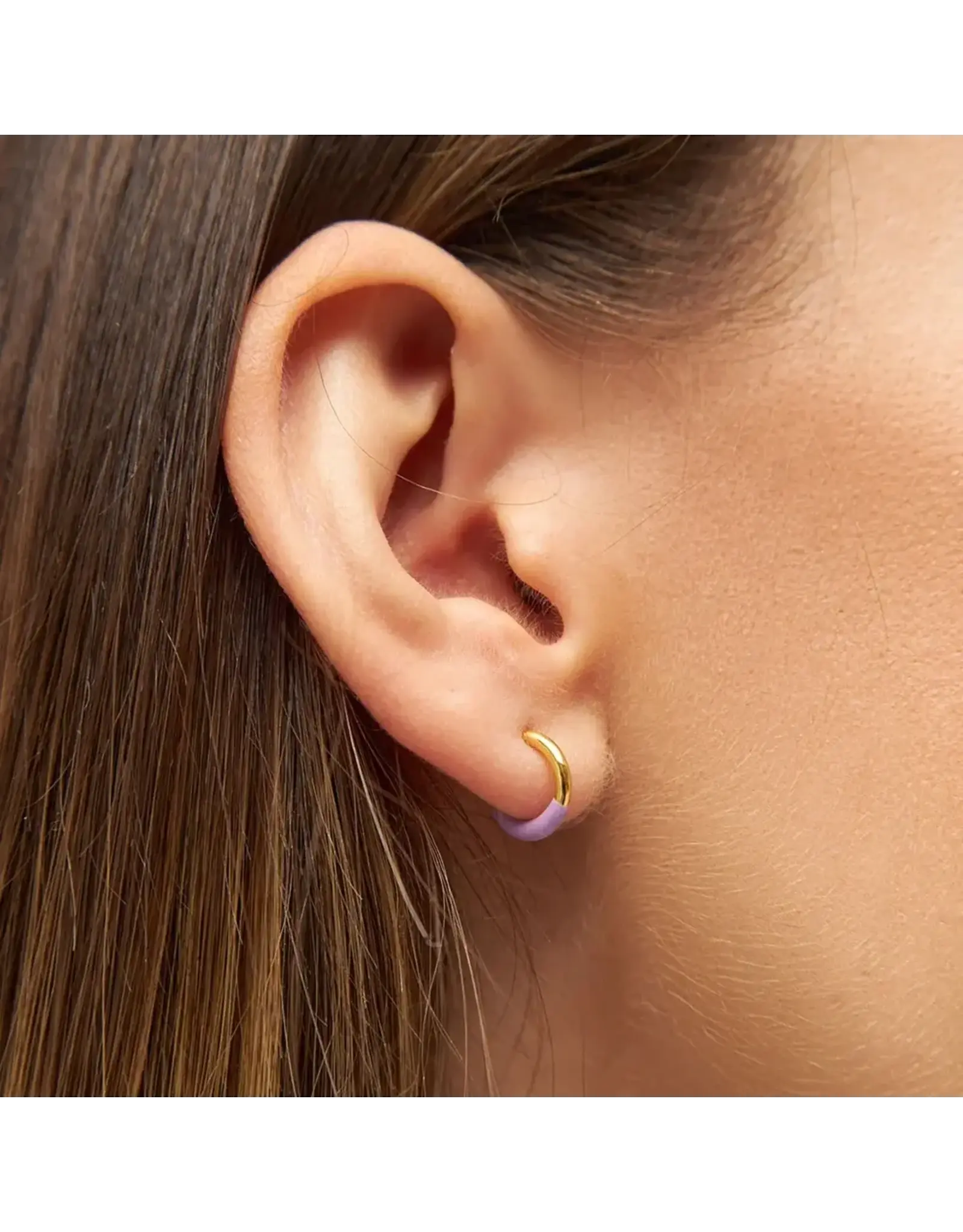 Lulu Copenhagen Oorbel Hoop - Half Dip/ Purple - Single