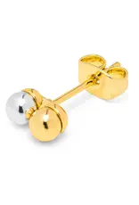 Lulu Copenhagen Oorbel Stud - Double Color Ball, Goud/Zilver - Single
