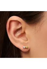 Lulu Copenhagen Oorbel Stud - Double Color Ball, Goud/Zilver - Single