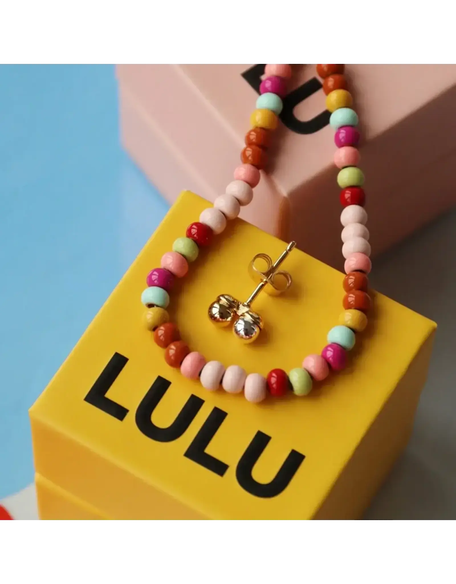 Lulu Copenhagen Oorbel Stud - Double Color Ball, Goud/Zilver - Single