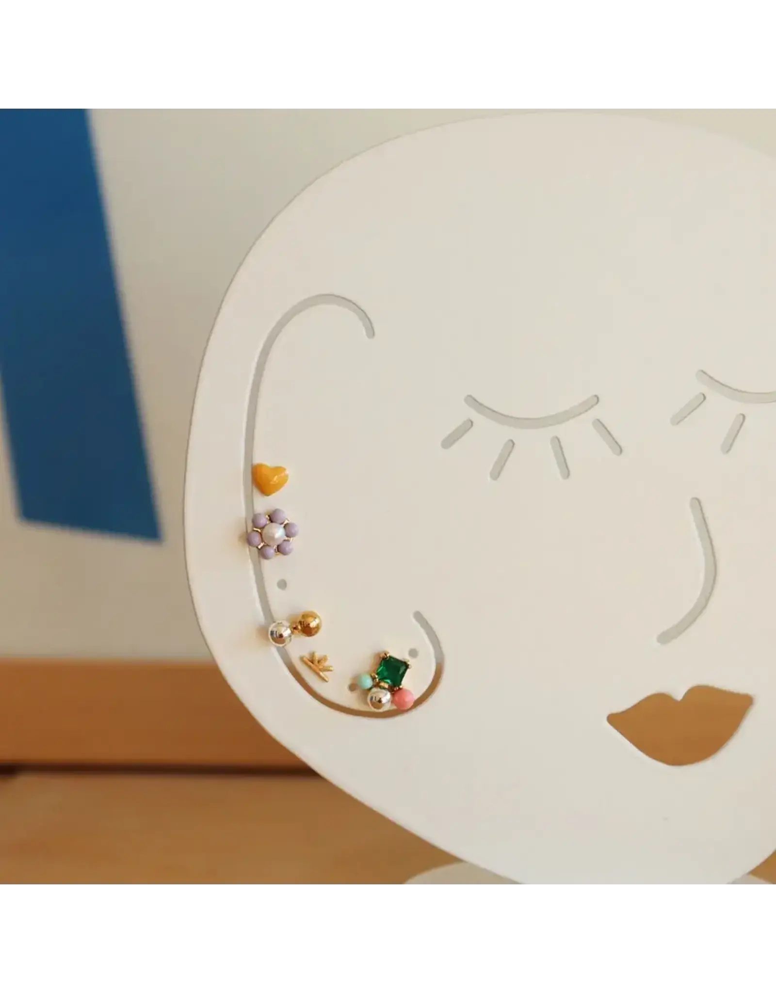 Lulu Copenhagen Oorbel Stud - Double Color Ball, Goud/Zilver - Single