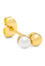 Lulu Copenhagen Oorbel Stud - Double Color Ball, Goud/Zilver - Single