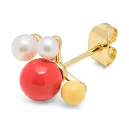 Lulu Copenhagen Oorbel Stud - Bouquet Red - Goud - Single