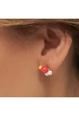 Lulu Copenhagen Oorbel Stud - Bouquet Red - Goud - Single