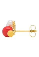 Lulu Copenhagen Oorbel Stud - Bouquet Red - Goud - Single