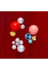 Lulu Copenhagen Oorbel Stud - Bouquet Red - Goud - Single