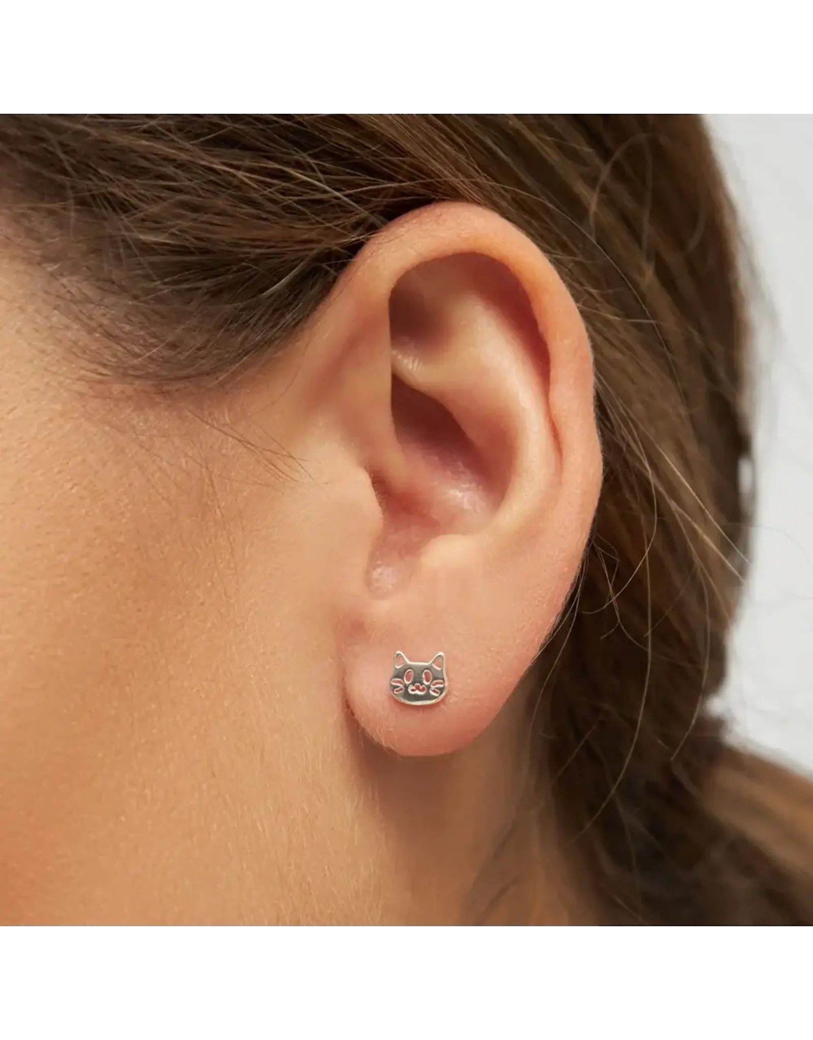 Lulu Copenhagen Oorbel Stud - Kitty - Zilver - Single